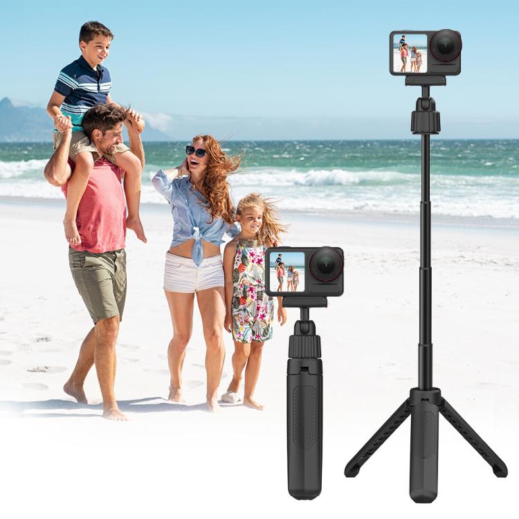 Magnetic Quick-Release Handheld Selfie Stick Tripod for DJI Osmo Action 5 Pro, 4, 3 with 360-Degree Rotation - Black