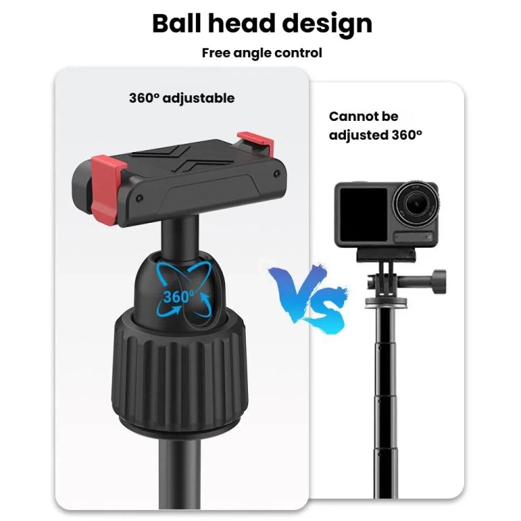 Magnetic Quick-Release Handheld Selfie Stick Tripod for DJI Osmo Action 5 Pro, 4, 3 with 360-Degree Rotation - Black