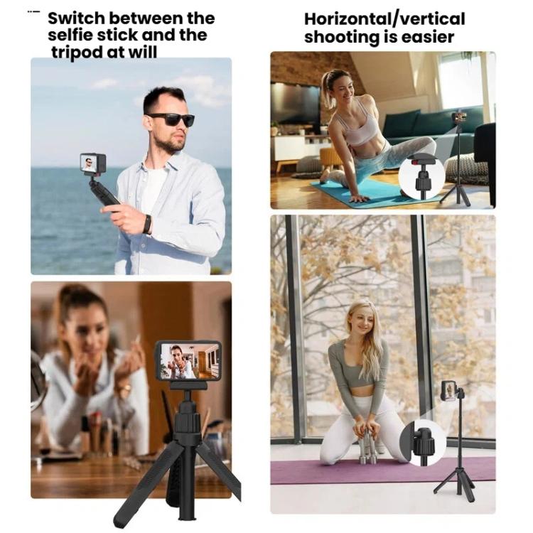 Magnetic Quick-Release Handheld Selfie Stick Tripod for DJI Osmo Action 5 Pro, 4, 3 with 360-Degree Rotation - Black