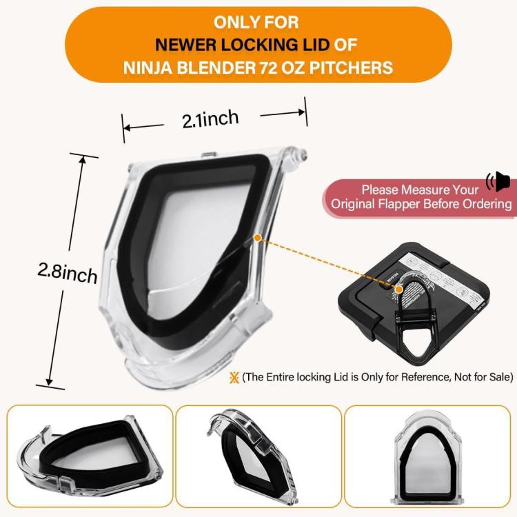 Spout Cover For Ninja Blender 72OZ Pitchers New Locking Lid Compatible with BL610 / BN751 / BN801 Models - Clear