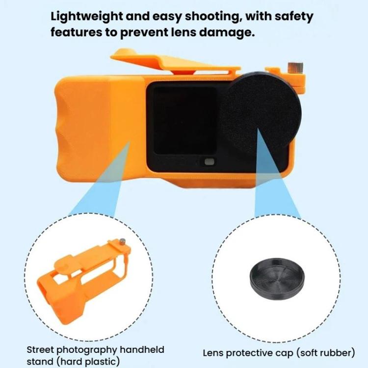 For DJI Osmo Action 6 Street Photo Handle Action Camera Handheld Bracket Cage Accessory, Spec: Frame Black