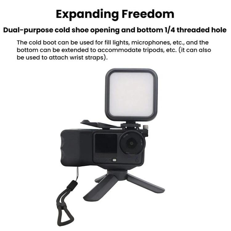 For DJI Osmo Action 6 Street Photo Handle Action Camera Handheld Bracket Cage Accessory, Spec: Frame Orange