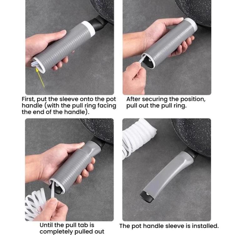 Frying Pan Handle Heat Insulation Sleeve Iron Pan Handle Anti-Scald Rubber Cover, Size: Medium