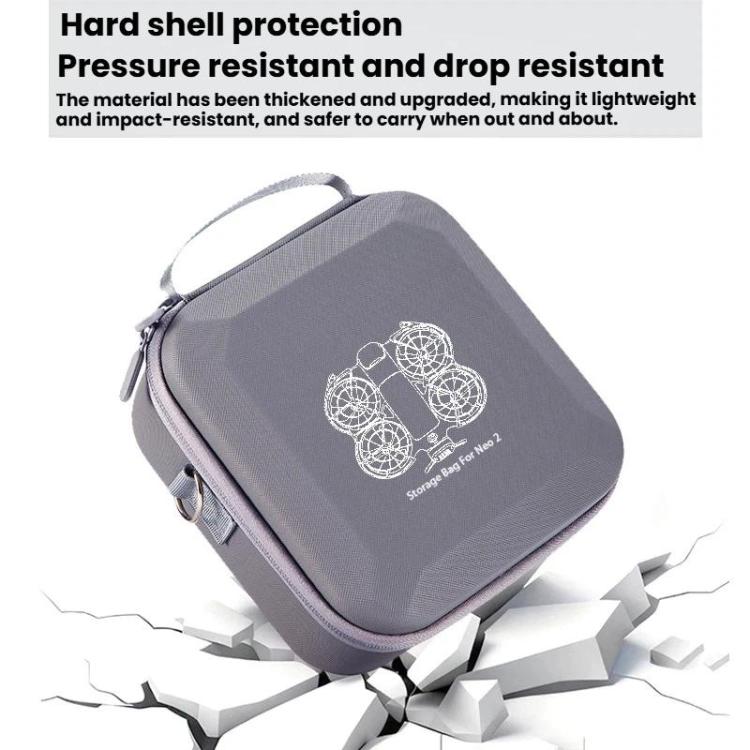 For DJI Neo 2 Host Hard Case Organizer Outdoor Portable Storage Bag - Gray