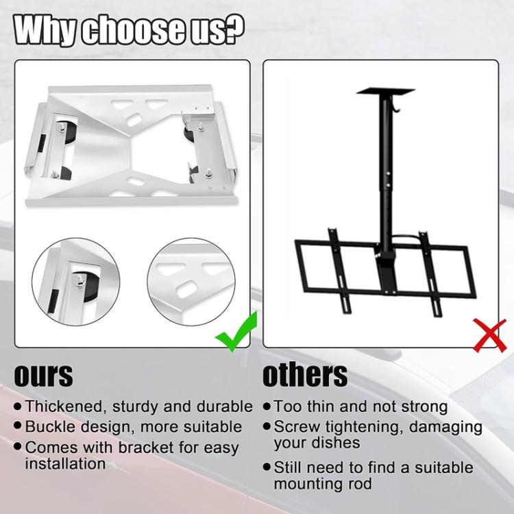 For Starlink Mini PO-919 Car Top Magnetic Installation Bracket Set - White