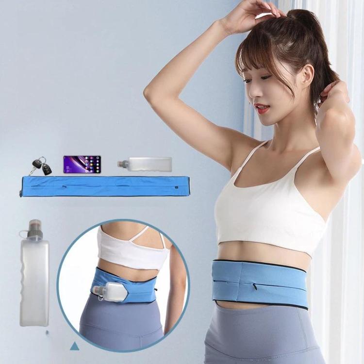 Running Waist Pack Marathon Hydration Belt with 3 Zipper Pockets for Phone up to 7.2 inch, Size: L