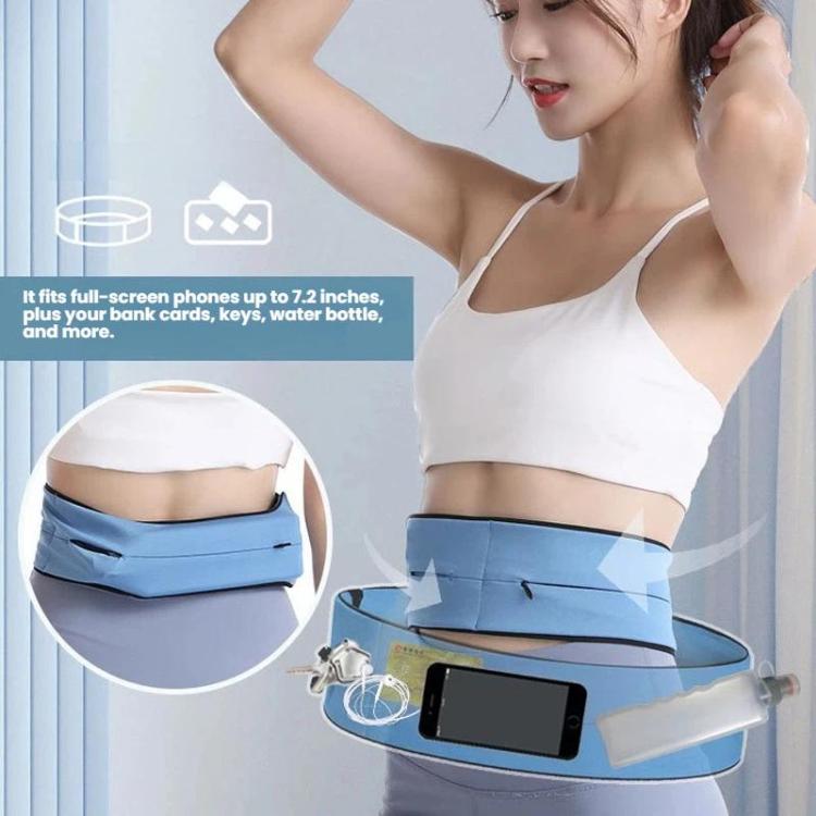 Running Waist Pack Marathon Hydration Belt with 3 Zipper Pockets for Phone up to 7.2 inch, Size: M