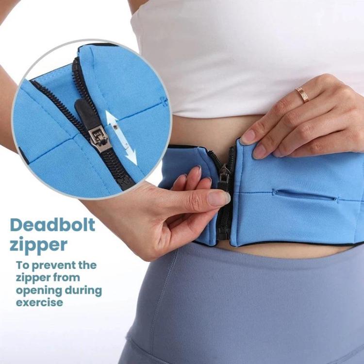 Running Waist Pack Marathon Hydration Belt with 3 Zipper Pockets for Phone up to 7.2 inch, Size: L
