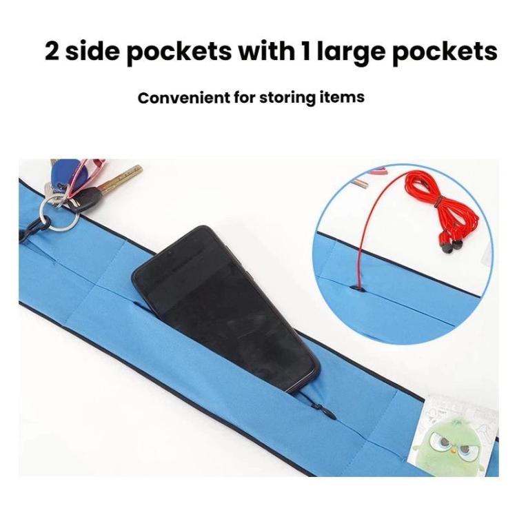 Running Waist Pack Marathon Hydration Belt with 3 Zipper Pockets for Phone up to 7.2 inch, Size: L
