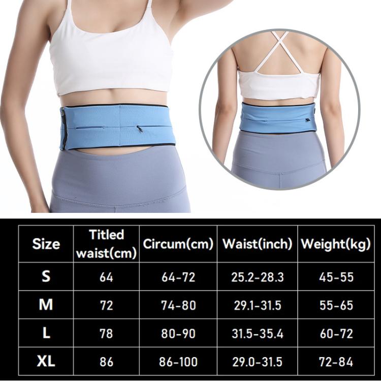 Running Waist Pack Marathon Hydration Belt with 3 Zipper Pockets for Phone up to 7.2 inch, Size: L