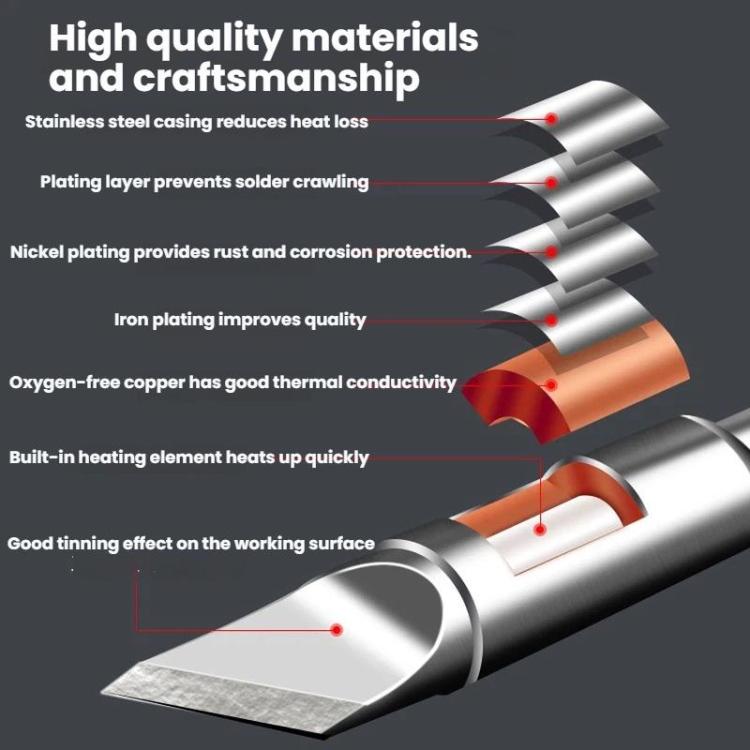 C115 Series Nano-Coated Soldering Tip For JBC T115 Handle Long Life Cartridge C115-I Chisel