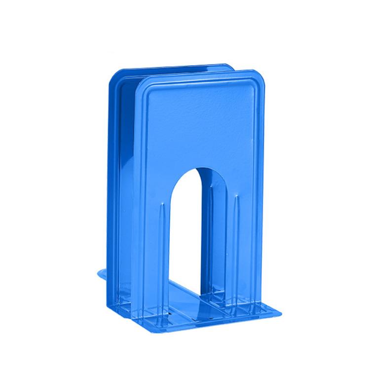 2pcs /Pack T-Shaped Metal Bookends Pen-Style Book Stands & Book Organizers for Shelves and Desk, Size: Medium Blue