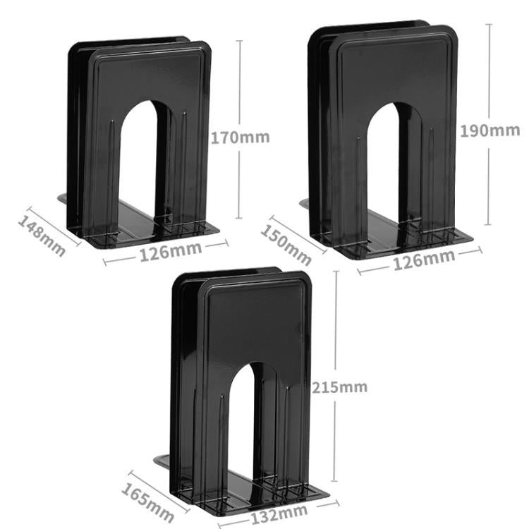 2pcs /Pack T-Shaped Metal Bookends Pen-Style Book Stands & Book Organizers for Shelves and Desk, Size: Small Black