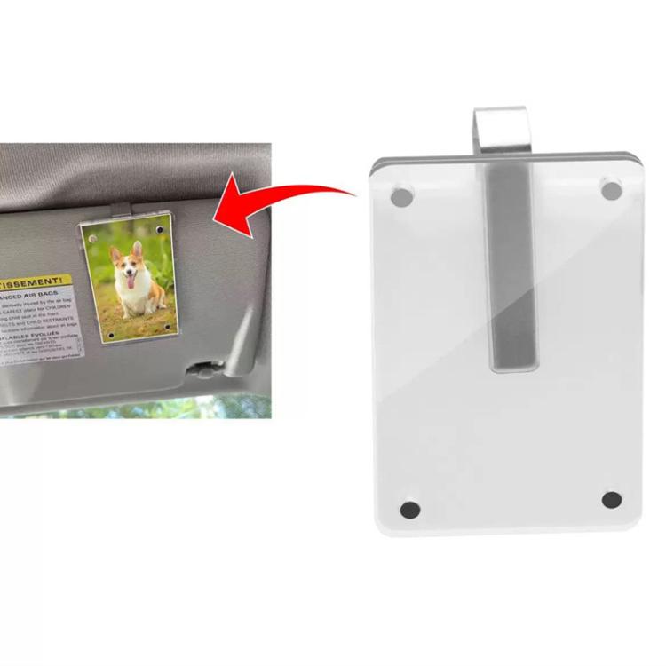 2pcs Acrylic Car Sun Visor Photo Clip Holder Magnetic Polaroid Clip - Transparent