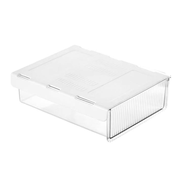 Under Desk Hidden Drawer Organizer Invisible Storage Box for Stationery and Office Supplies Medium Clear