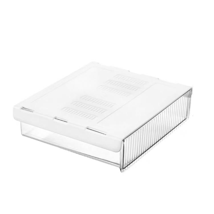 Under Desk Hidden Drawer Organizer Invisible Storage Box for Stationery and Office Supplies Large Clear