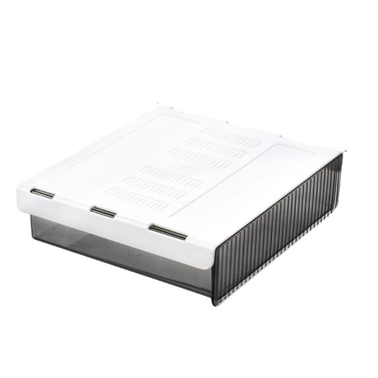 Under Desk Hidden Drawer Organizer Invisible Storage Box for Stationery and Office Supplies Large Clear Black