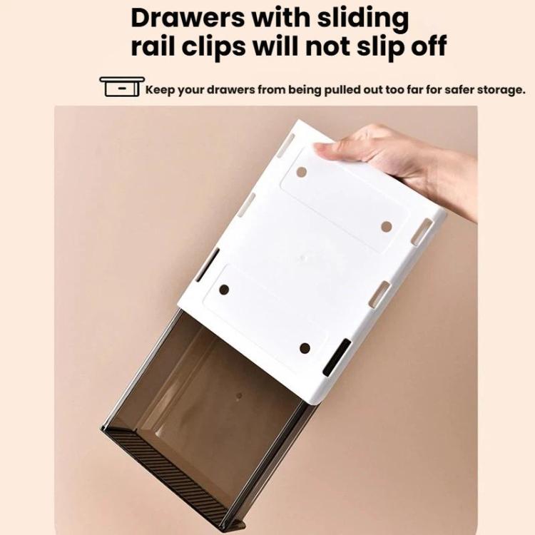Under Desk Hidden Drawer Organizer Invisible Storage Box for Stationery and Office Supplies XL Clear