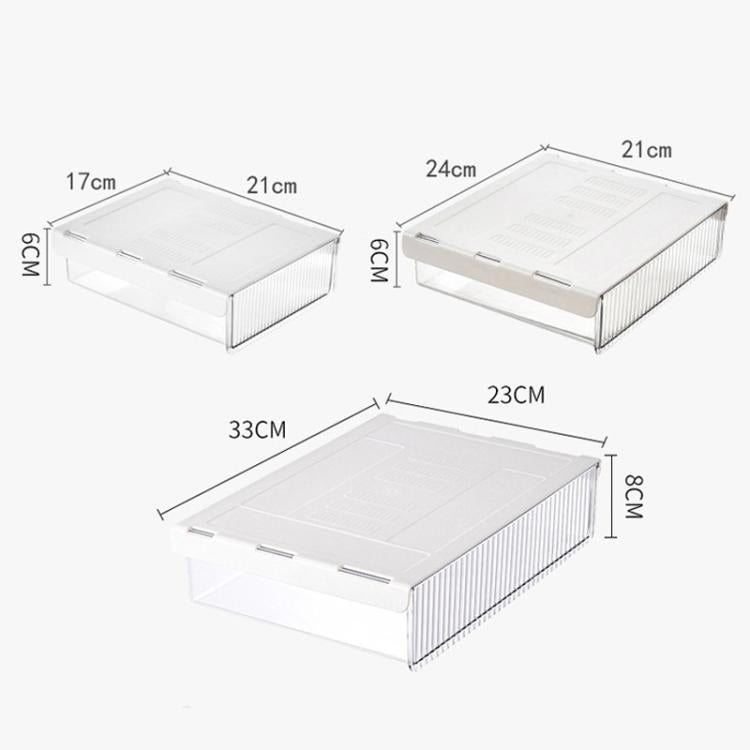 Under Desk Hidden Drawer Organizer Invisible Storage Box for Stationery and Office Supplies Large Clear Black