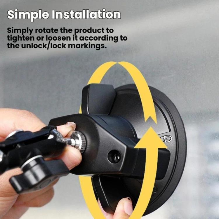 For DJI Osmo Action 6 Suction Cup Mount 360-degree Rotatable Car Windshield Mount with Vacuum Base - Black