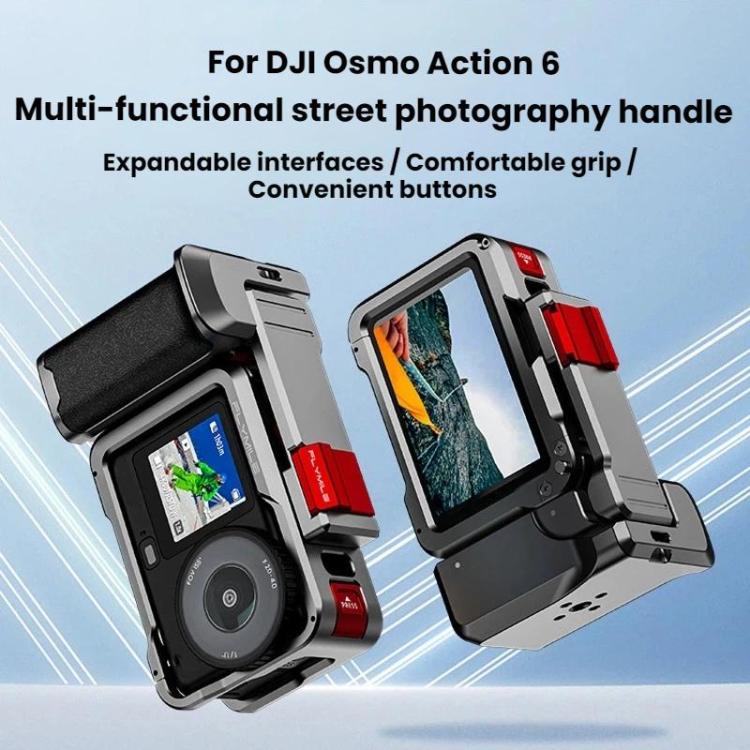 For DJI Osmo Action 6 Flymile Extended Cage Protective Frame Kit - Silver