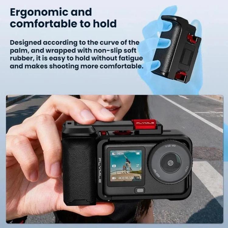 For DJI Osmo Action 6 Flymile Extended Cage Protective Frame Kit - Black