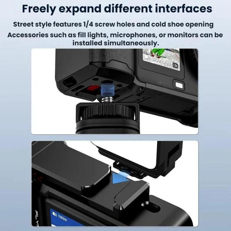 For DJI Osmo Action 6 Flymile Extended Cage Protective Frame Kit - Black