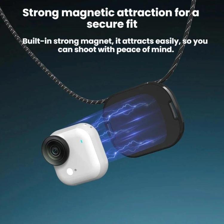 For Insta360 GO Ultra Flymile Magnetic Neck Clip Camera Mount - Black