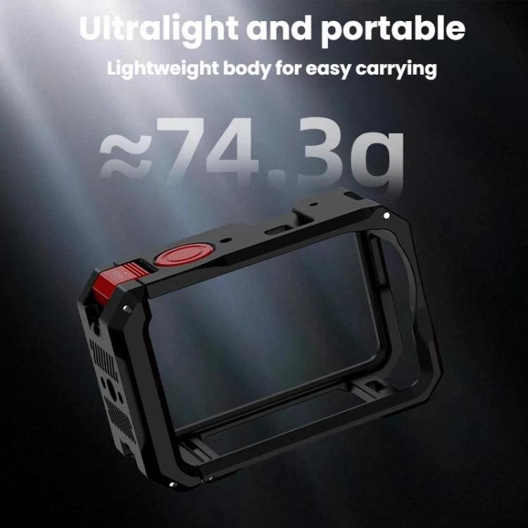 For DJI Osmo Action 6 Flymile Camera Cage Metal Protective Frame Expansion Case - Black Red