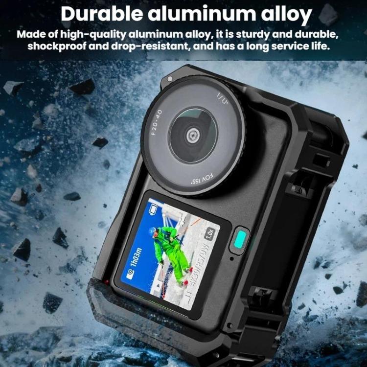 For DJI Osmo Action 6 Flymile Camera Cage Metal Protective Frame Expansion Case - Black Red