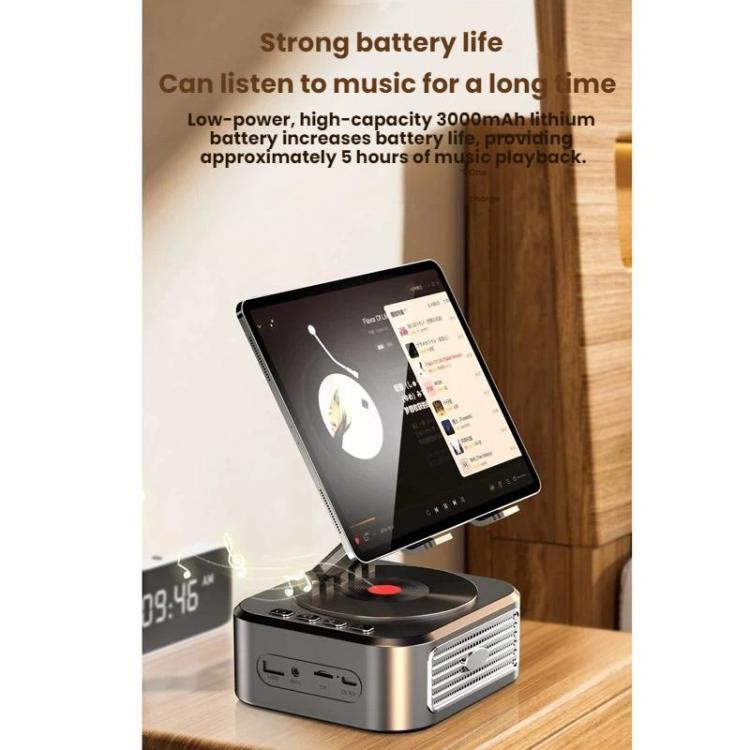 3 in 1 Multifunctional Tablet/Phone Stand with Bluetooth Speaker - Black
