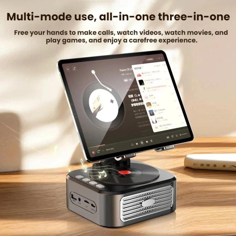 3 in 1 Multifunctional Tablet/Phone Stand with Bluetooth Speaker - Black
