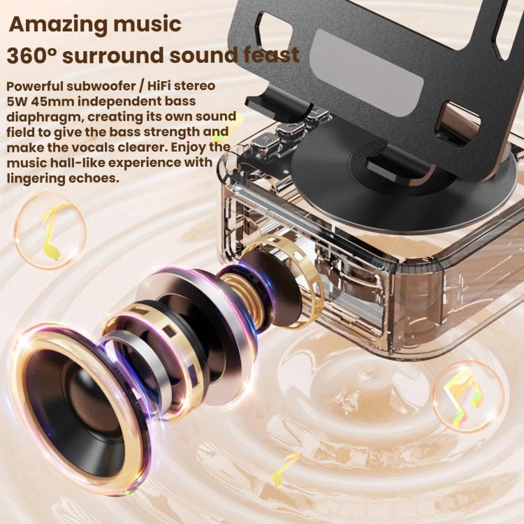 3 in 1 Multifunctional Tablet/Phone Stand with Bluetooth Speaker - Black