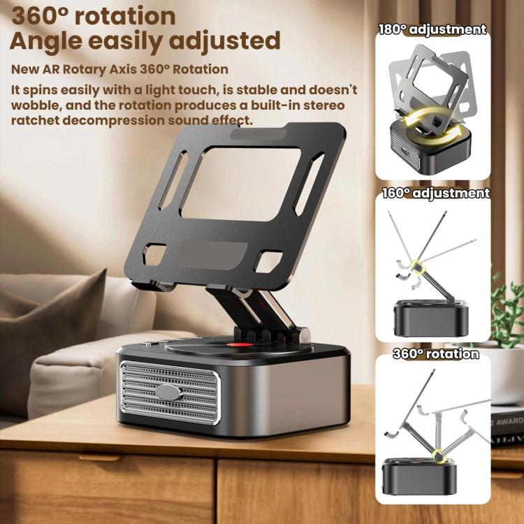 3 in 1 Multifunctional Tablet/Phone Stand with Bluetooth Speaker - Black
