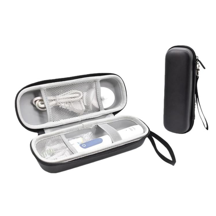 W221 For Oral-B / Philips Electric Toothbrush Storage Bag PU Waterproof Mini Travel Case - Black