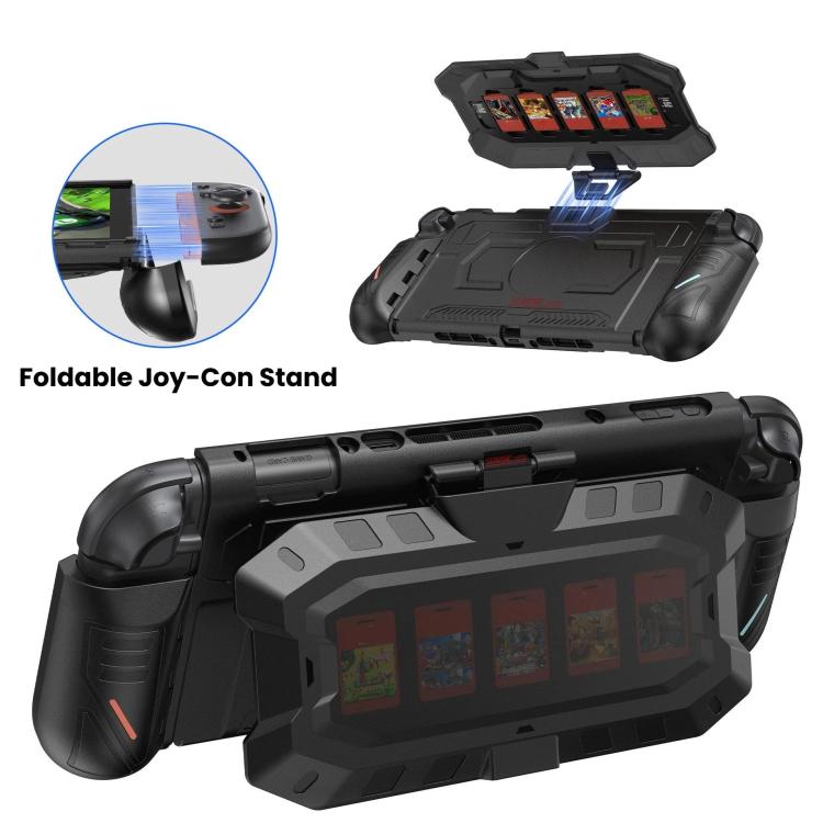 For Nintendo Switch 2 STARTRC GAMES Mech Protective Case Machine Removable Game Card Storage Back Case - Black