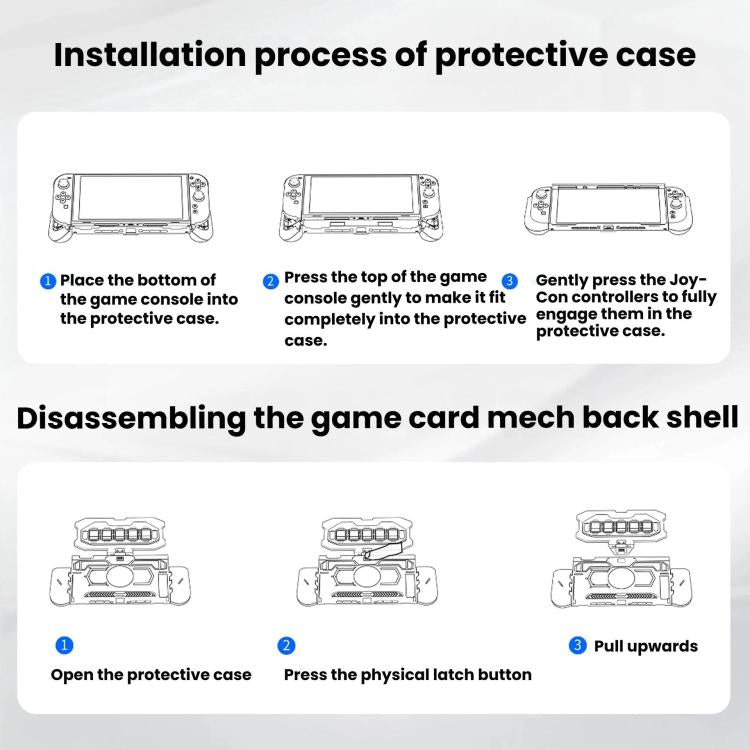 For Nintendo Switch 2 STARTRC GAMES Mech Protective Case Machine Removable Game Card Storage Back Case - Black