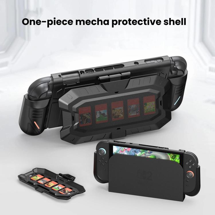 For Nintendo Switch 2 STARTRC GAMES Mech Protective Case Machine Removable Game Card Storage Back Case - Black