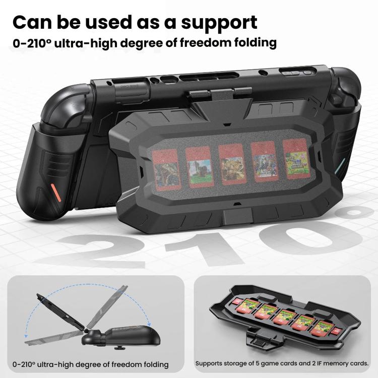 For Nintendo Switch 2 STARTRC GAMES Mech Protective Case Machine Removable Game Card Storage Back Case - Black