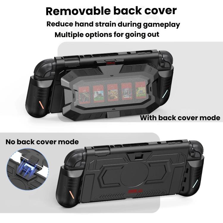 For Nintendo Switch 2 STARTRC GAMES Mech Protective Case Machine Removable Game Card Storage Back Case - Black