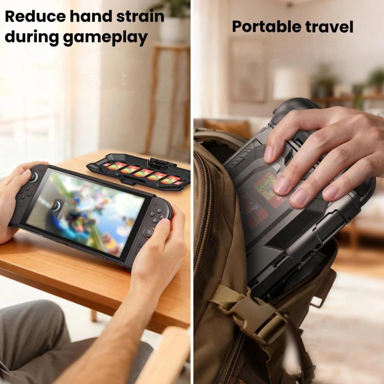 For Nintendo Switch 2 STARTRC GAMES Mech Protective Case Machine Removable Game Card Storage Back Case - Black