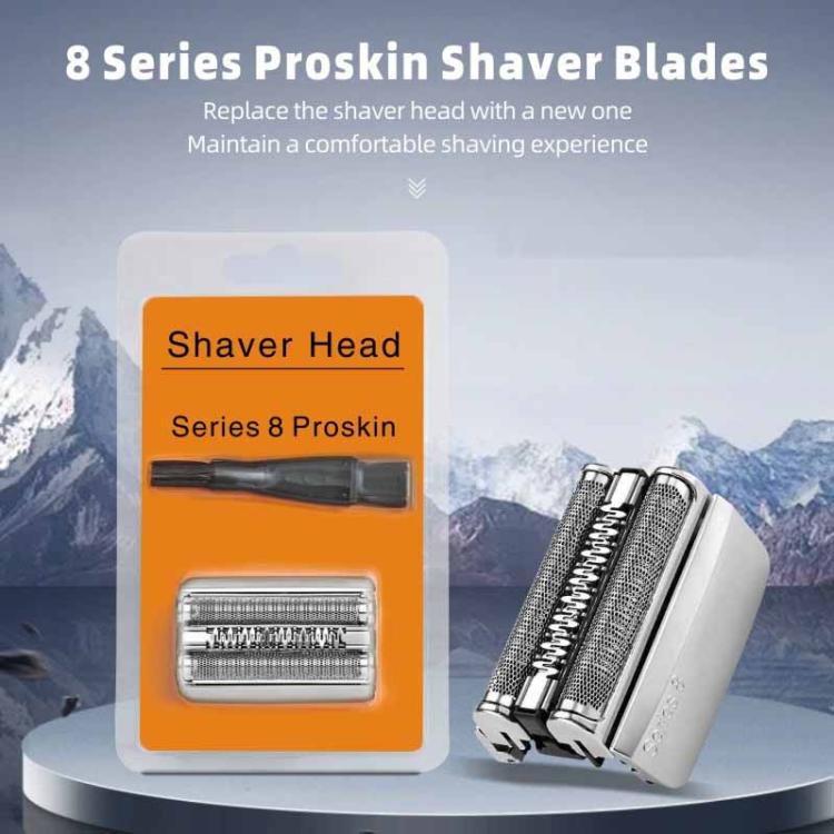 Replacement Shaver Head For Braun Series 8 Shavers 8325S / 8340S / 8350S / 8360CC - 83M Silver