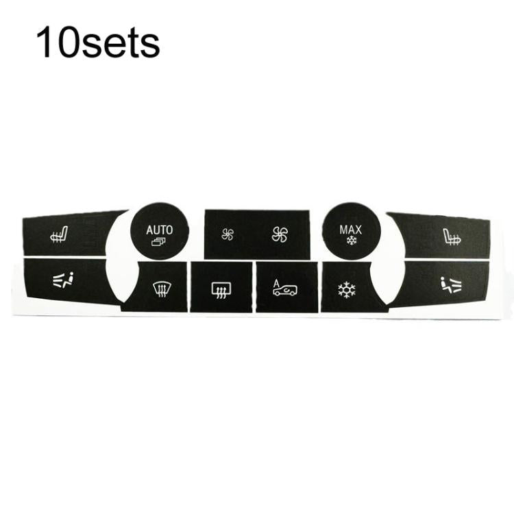 For BMW X5 E70 / X6 E71 10sets Air Conditioner Button Repair Stickers - Black