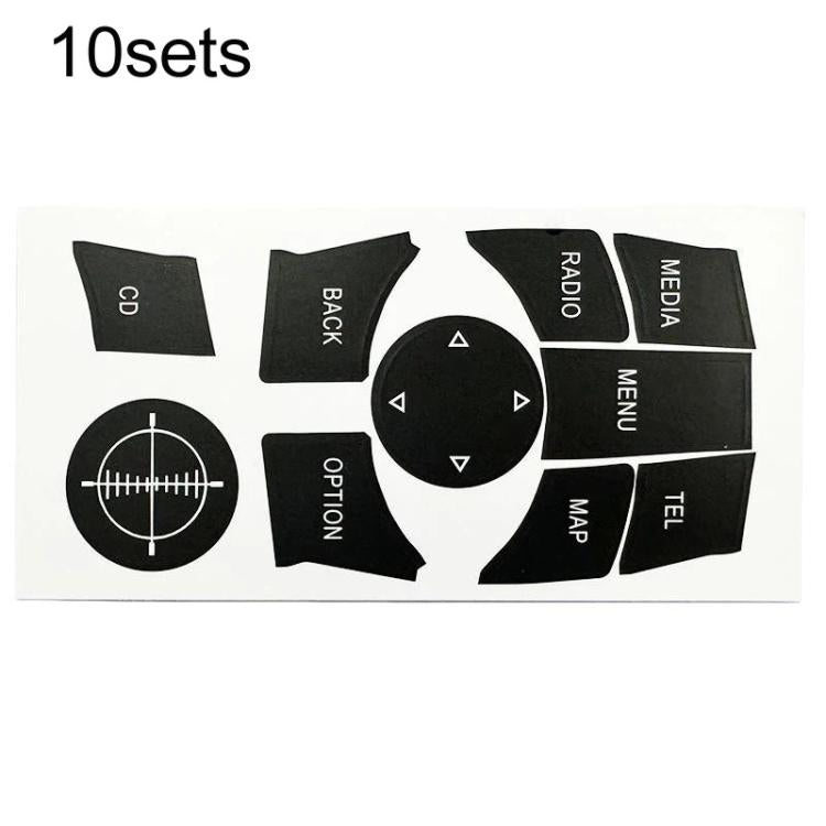 For BMW 3 Series / 5 Series 10sets IDrive Panel Button Repair Stickers - Black