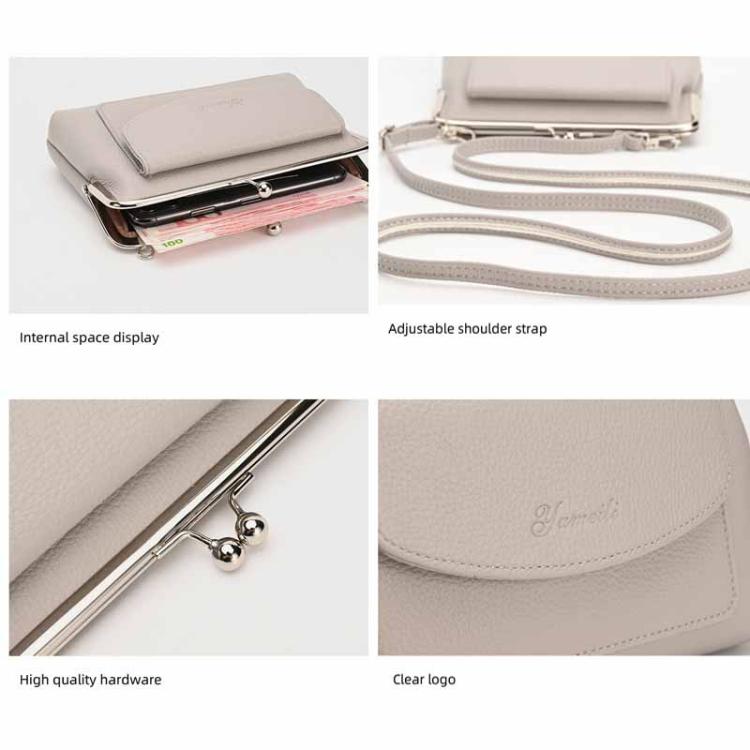 Yameili Women's Large Capacity Crossbody Phone Bag Stylish PU Leather Shoulder Purse Coin Pouch