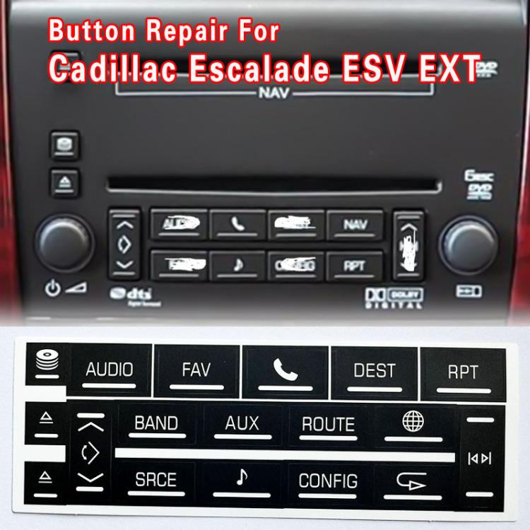 For Cadillac Escalade EXT / ESV 2007-2014 5sets Multimedia Speaker Button Repair Stickers - Black