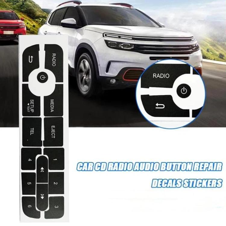 For Renault Megane / Master / Scenic 5sets Radio Button Repair Stickers - Black