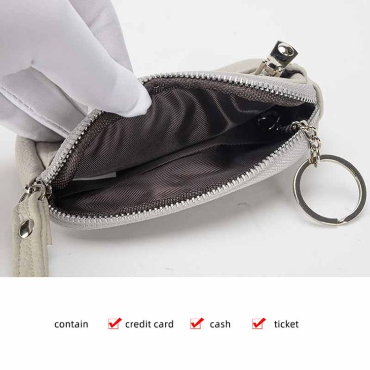 Yameili Women Zip Coin Purse Card Holder Cute Minimalist Wallet with Dual Zipper Pockets