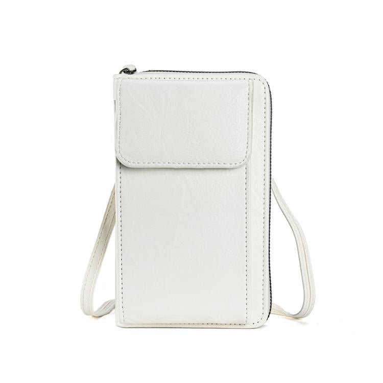 Women Vertical Multi-functional Phone Wallet Shoulder Crossbody Bag with Flip Cover PU Leather Purse