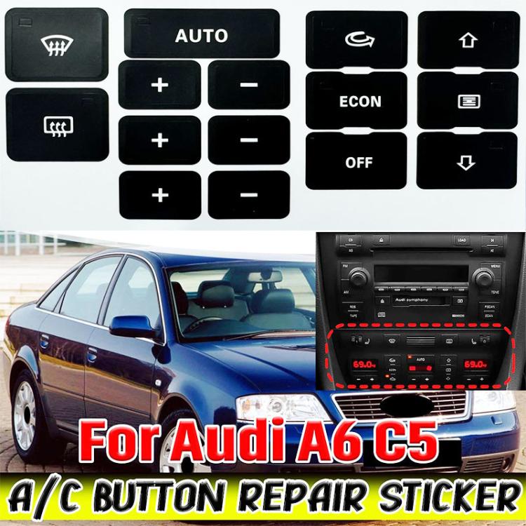 For Audi A6 C5 5sets Car Air Conditioner Panel Repair Stickers - Black